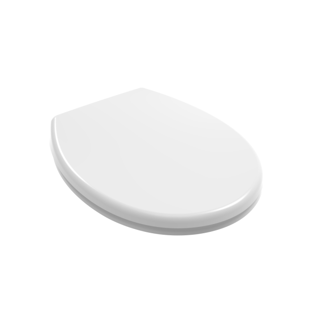 Lesklý biely kryt záchodového sedadla