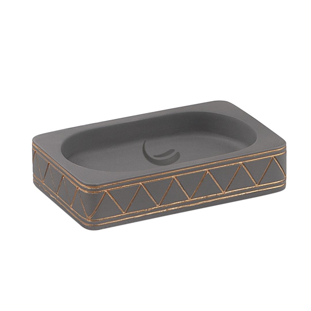 betónová mydelnička so zlatým dekorom