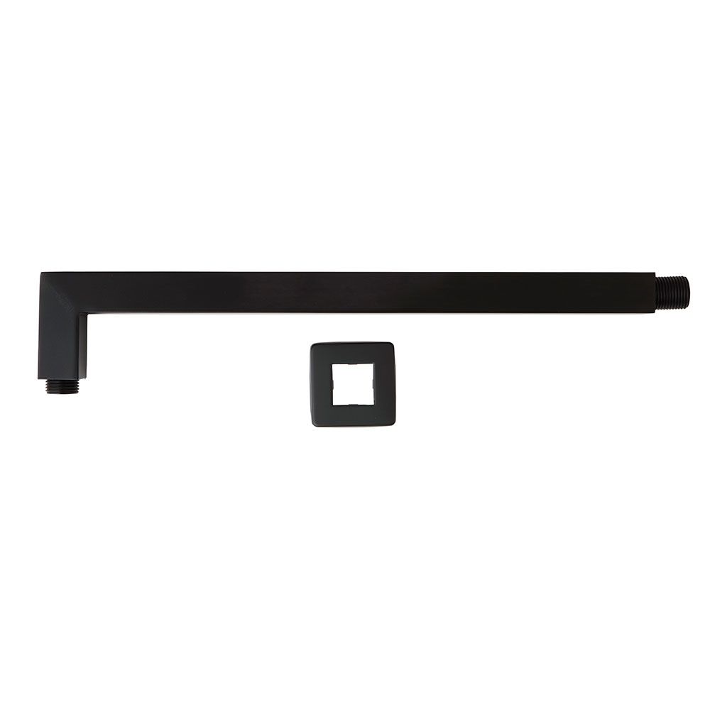 Braccio doccia nero opaco forma squadrata