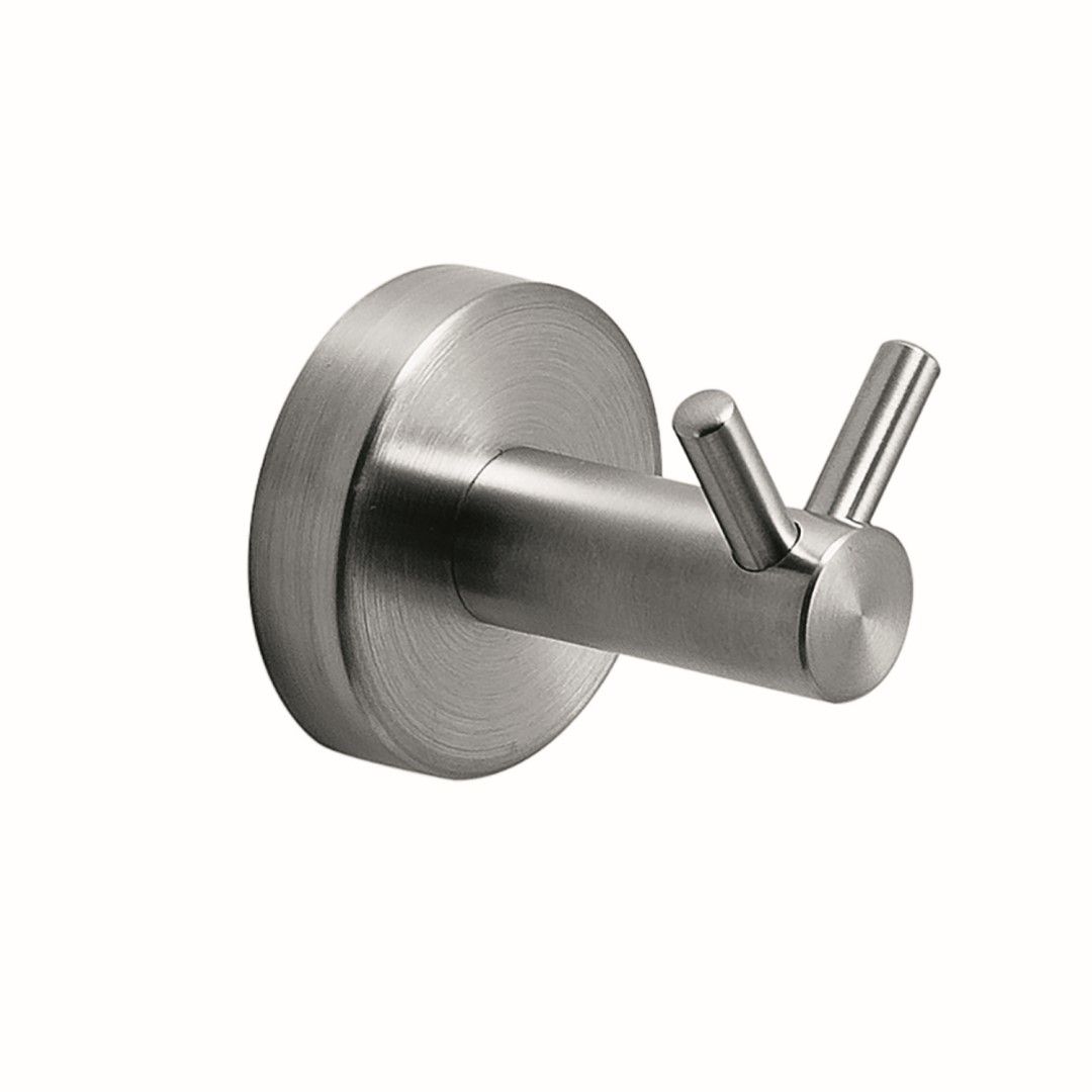 Dvojitý vešiak z brúsenej chrómovanej ocele