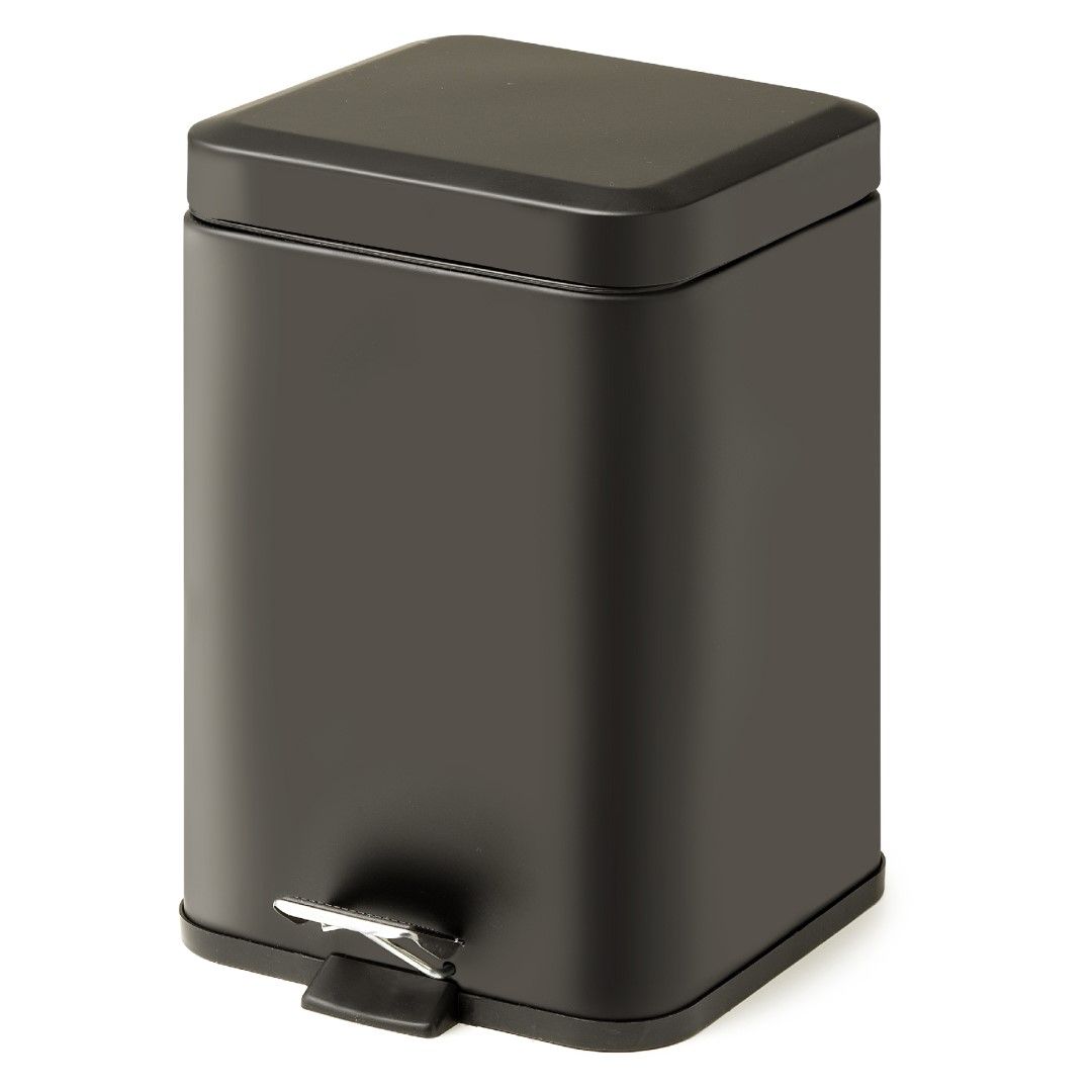 Matný čierny hliníkový odpadkový kôš