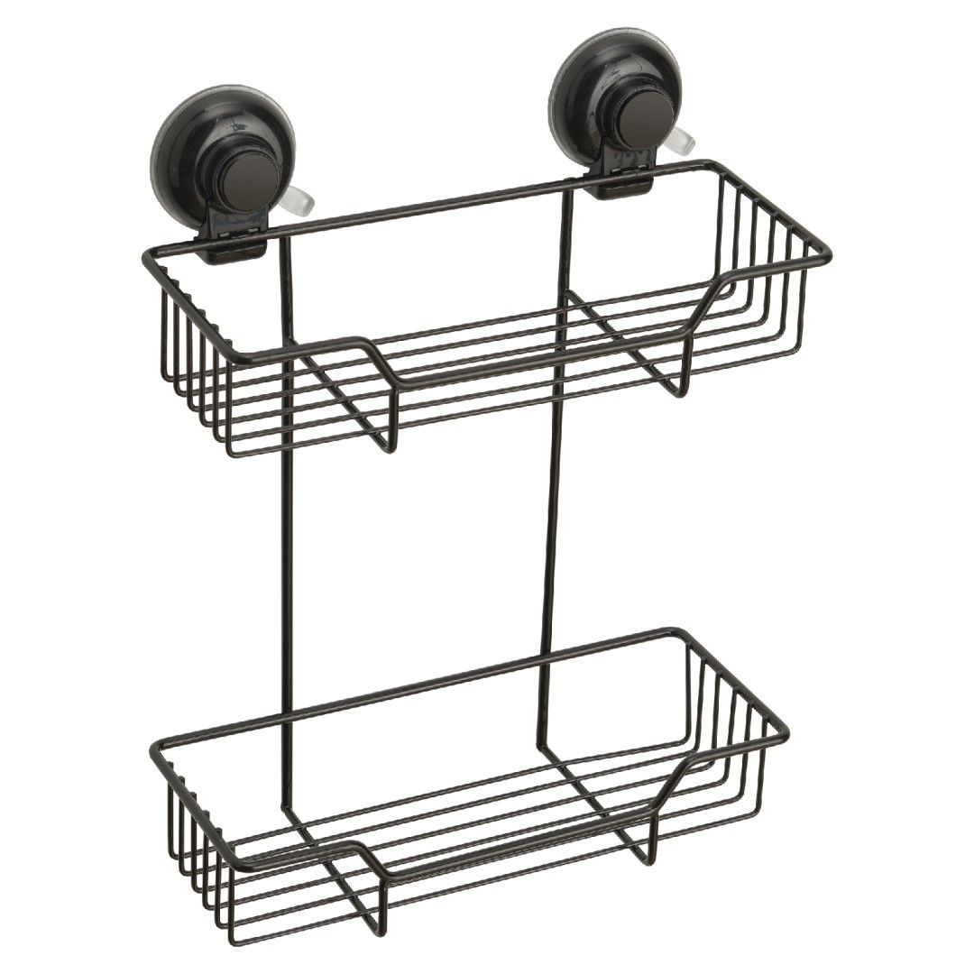 Dvojitý stojan s matnou čiernou kovovou mriežkou