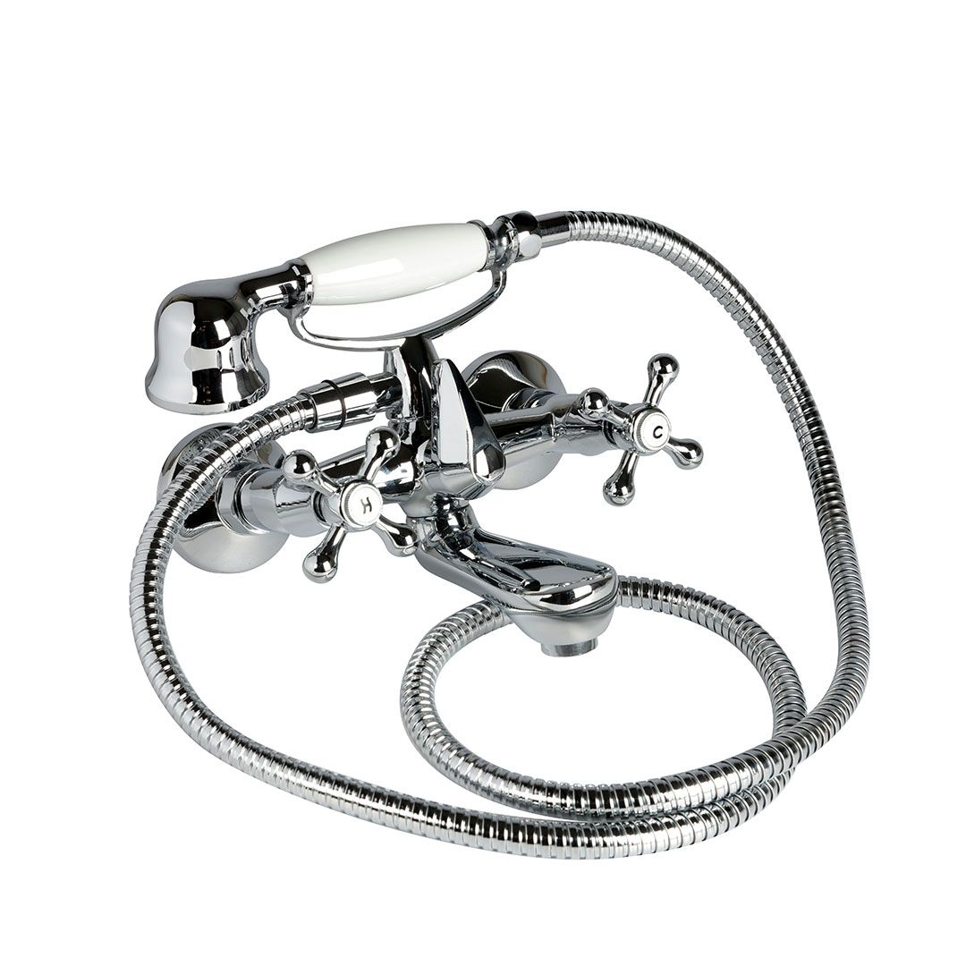 Miscelatore vasca con deviatore e 2 manopole