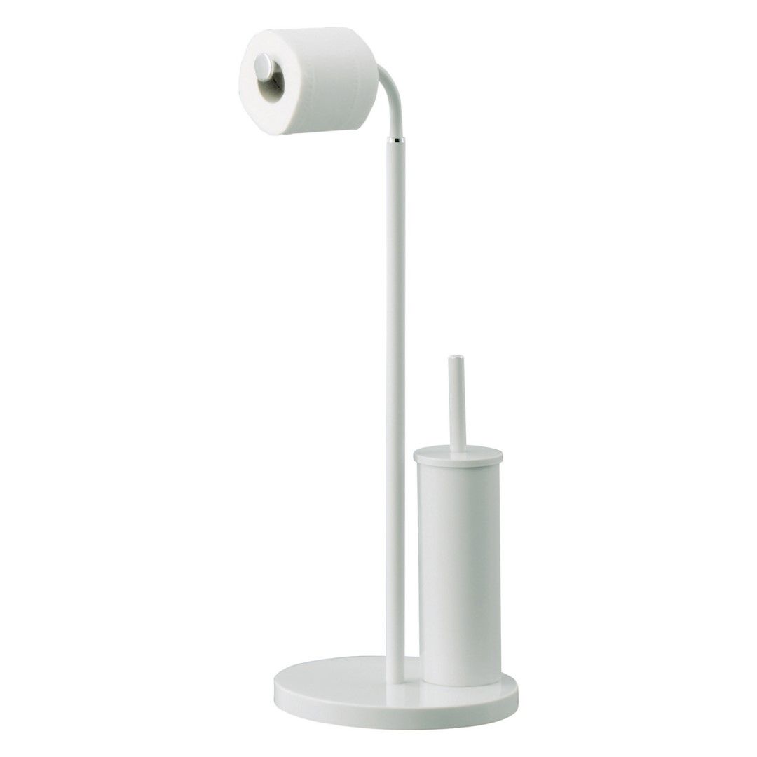 Voľne stojaci držiak na toaletný papier z bielej nehrdzavejúcej ocele