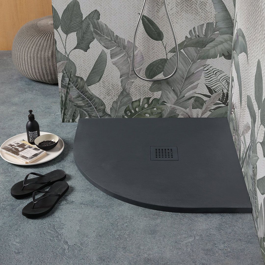 Rohová sprchová vanička 90x90 z živice