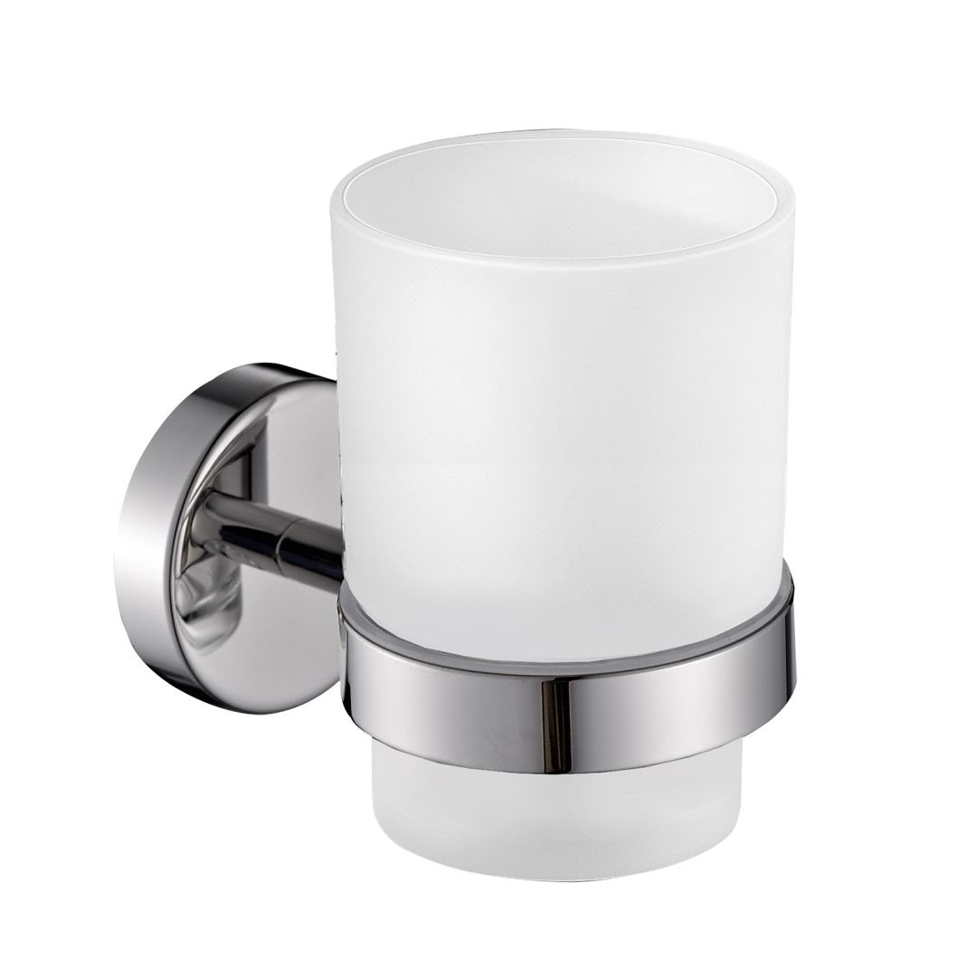 Držiak na zubné kefky zo skla a leštenej ocele