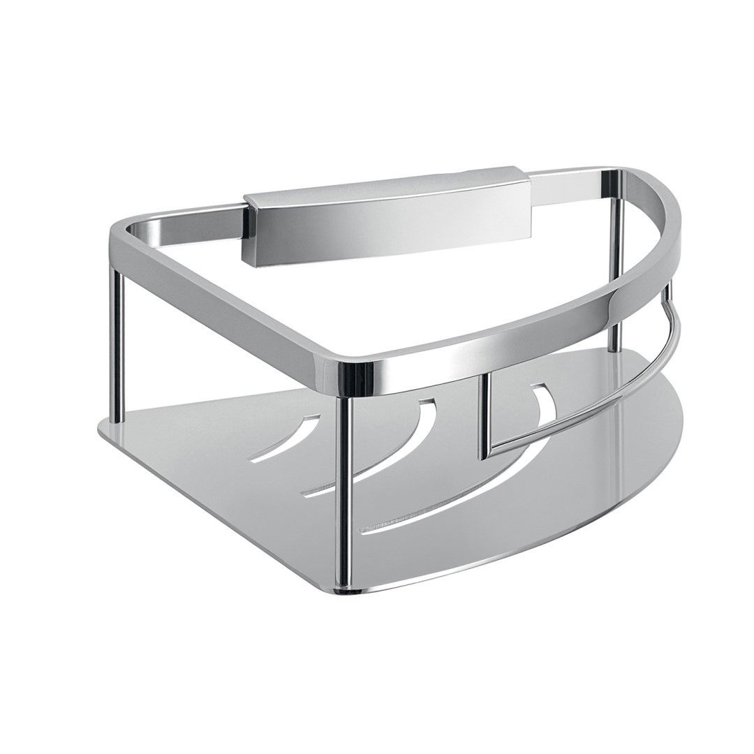 Rohová oceľová sprchová miska na mydlo