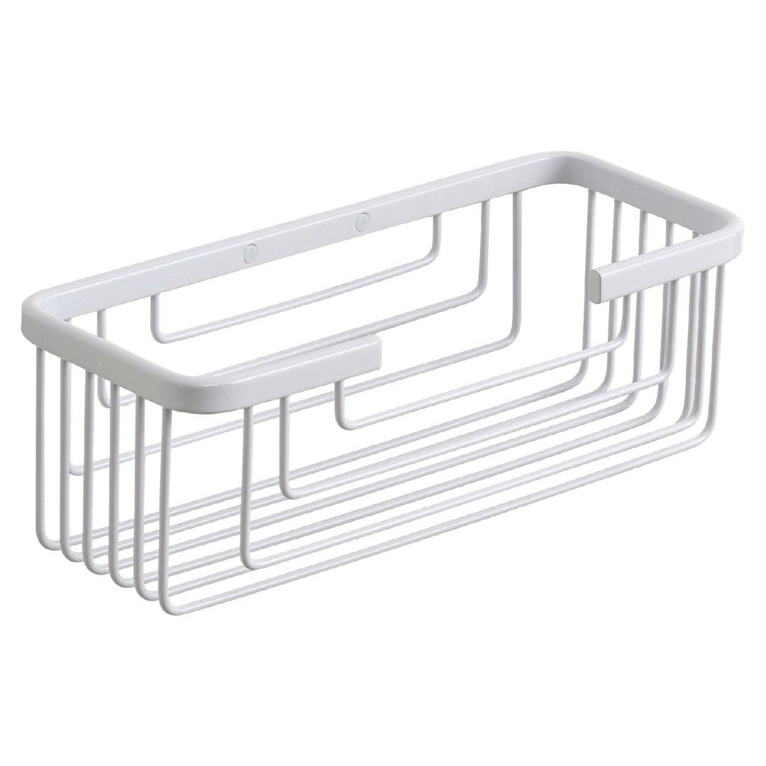 Obdĺžnikový držiak z bielej ocele