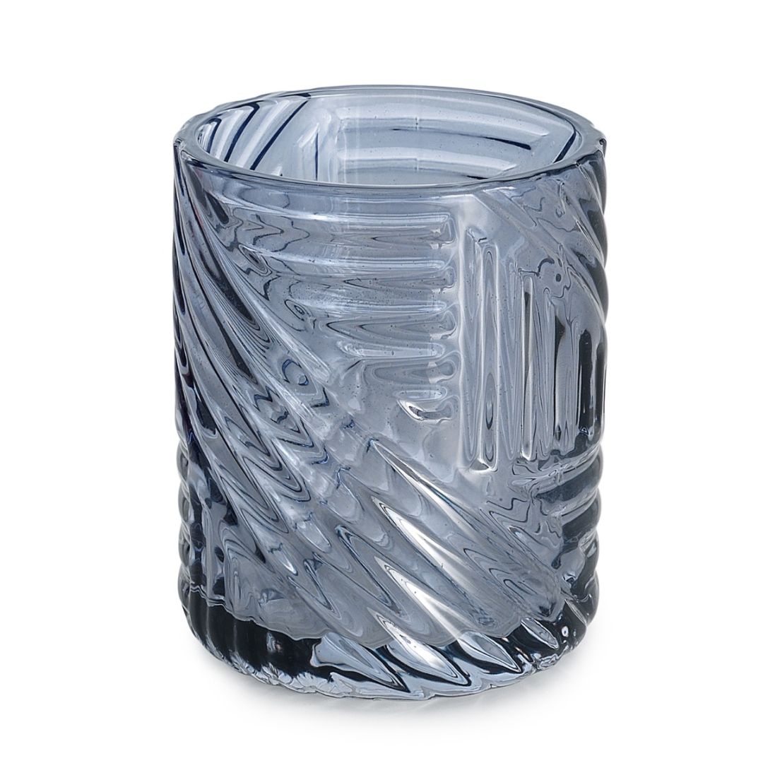 chrpovo modrý sklenený držiak na zubné kefky