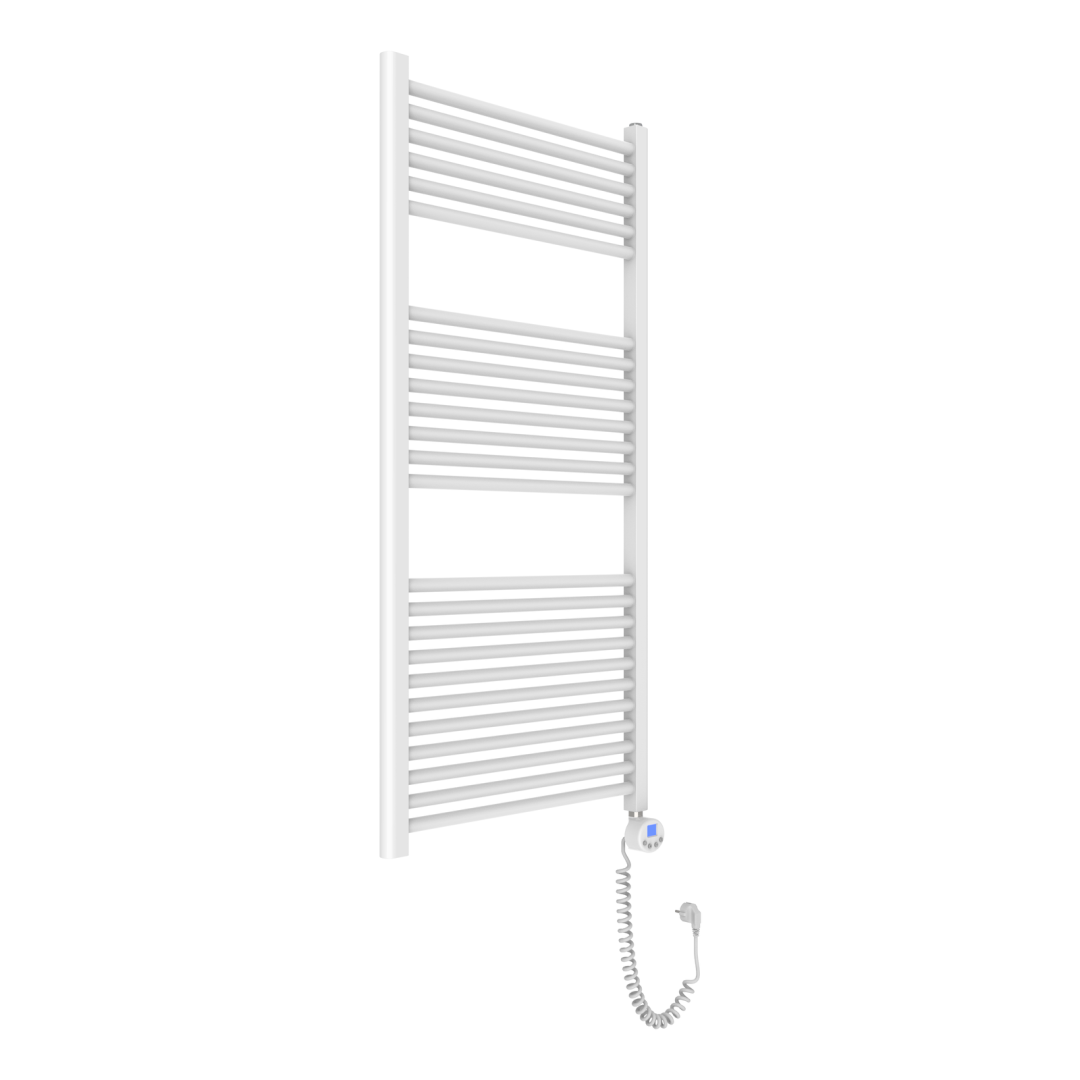 Elektrický ohrievač uterákov z bielej ocele s nastaviteľným termostatom 60x120