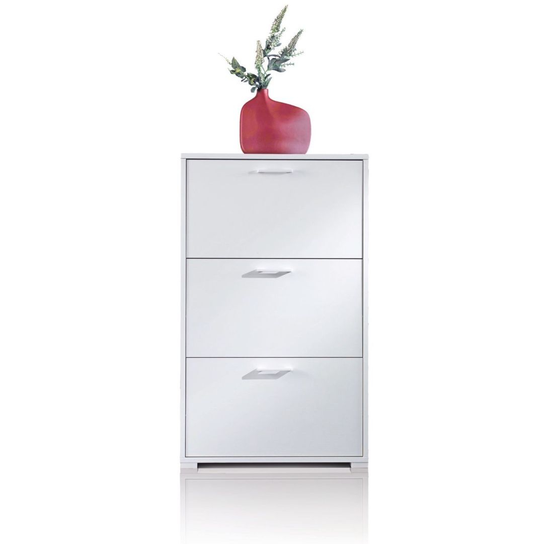 Botník dvojitý 3 dvierka biely