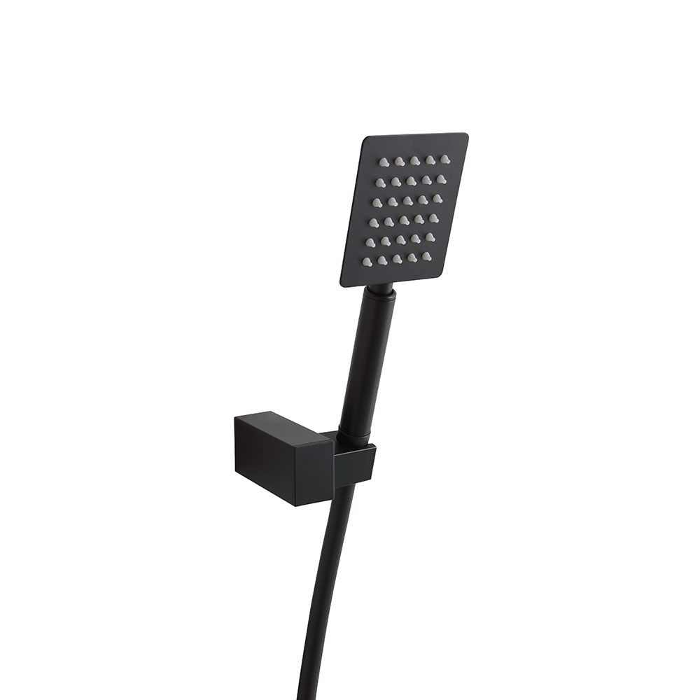 Matná čierna štvorcová sprchová súprava