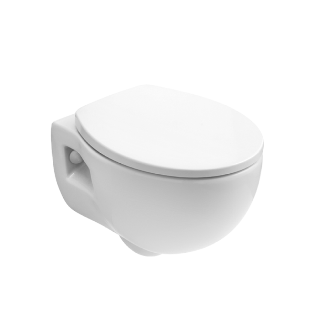 Biela keramická okrúhla závesná toaleta