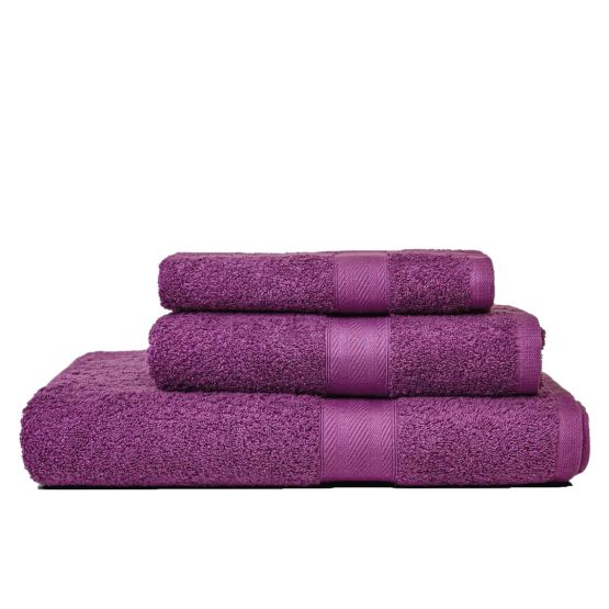 Sada 3 bavlnených uterákov v farbe fuksia