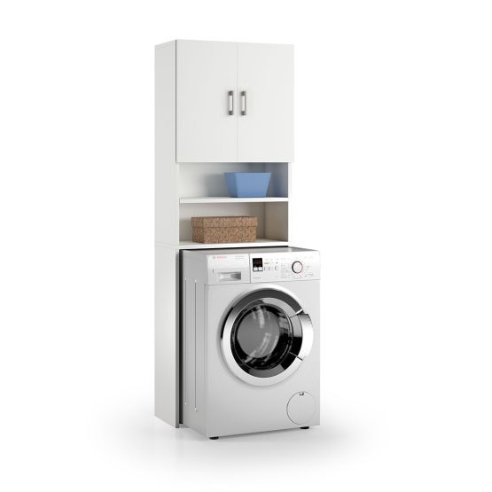 Biely stĺpec nad práčkou