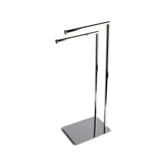 Moderná stojacia lampa so stojanom na uteráky