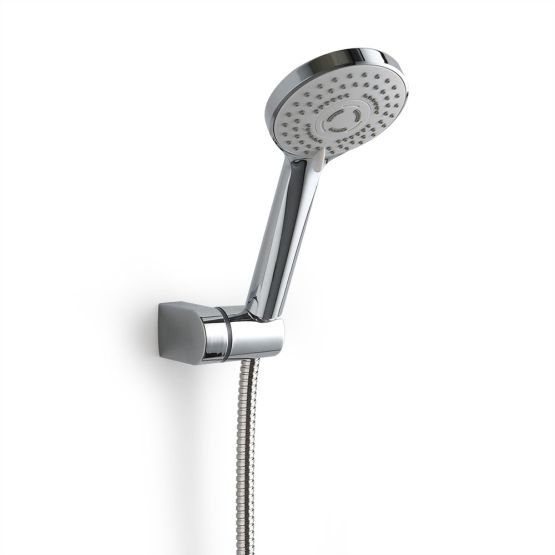 set doccia composto da doccetta e supporto in abs, flessibile in acciaio inox